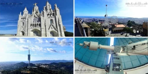 Mount Tibidabo Barcelona. Amusement Park & City Panoramas