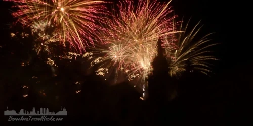 New Years Eve Plaça España laser show and fireworks display
